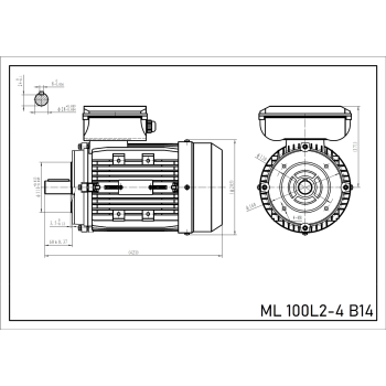 Silnik elektryczny jednofazowy 3kW 1400 obr/min. 100 B14